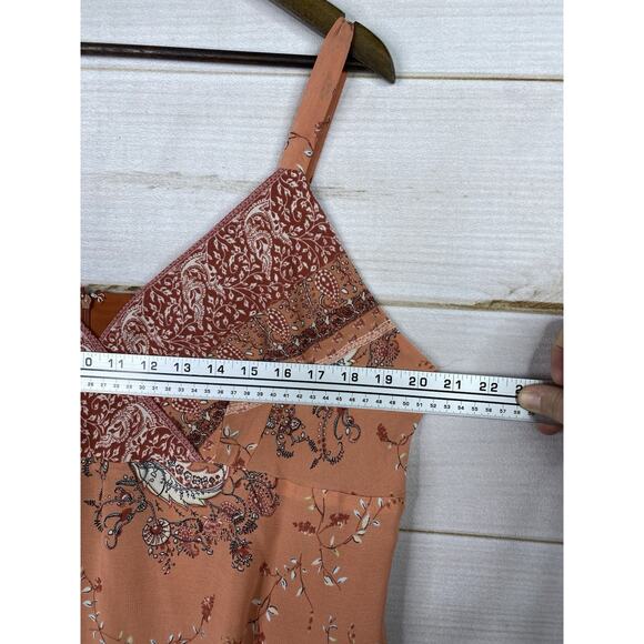 J Jill Dress Sz 18P Peach Floral Lined Chiffon Mini Slip Sleeveless Zip Boho NWT - Picture 6 of 12